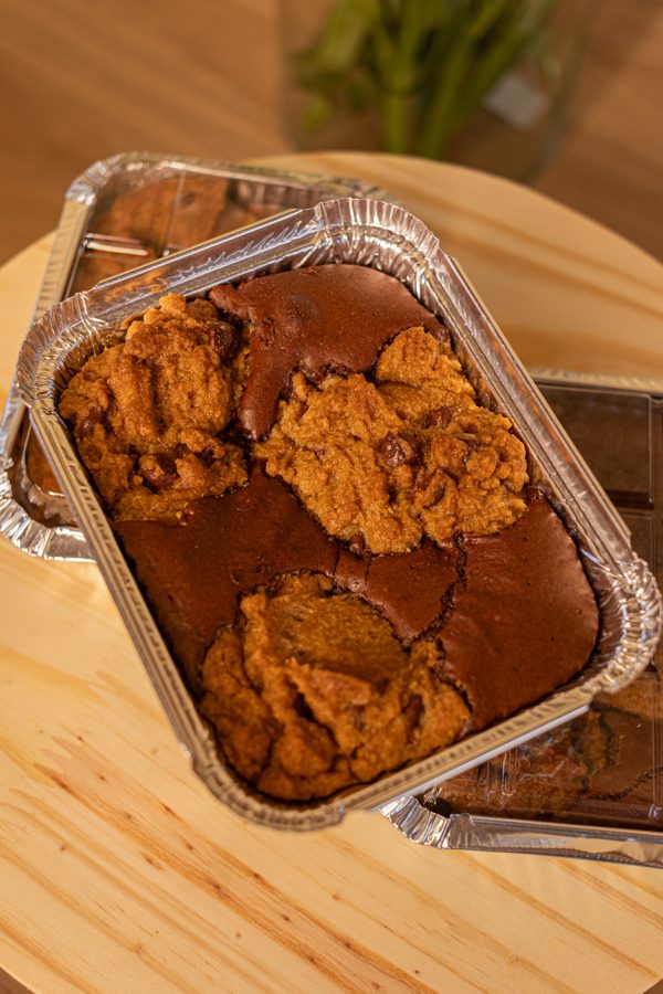 Marmita de brownie com cookie